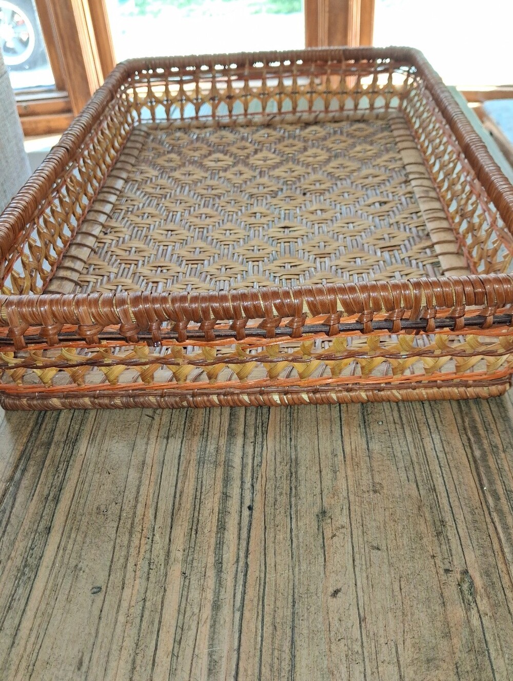 Vintage Woven Rattan Tray - Picture 2 of 5
